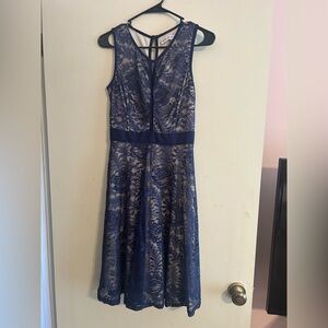 Elegant Blue Lace Dress